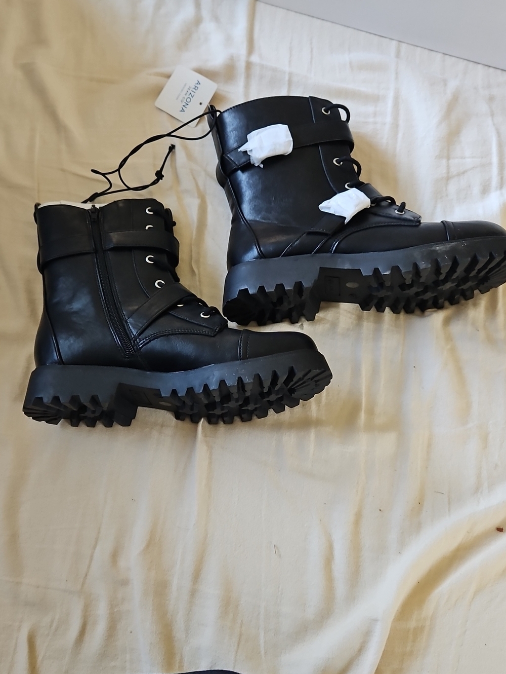 Arizona Jean Company Black Lug-Sole Combat Boots